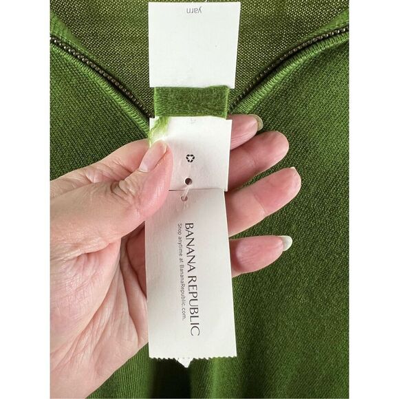 Banana Republic‎ 1/4 Zip Sweater Green Pullover - Picture 3 of 7